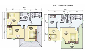 141m2 metrekare iki katlı prefabrik ev