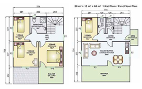 149m2 metrekare iki katlı prefabrik ev