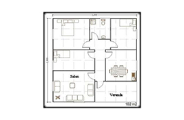 102m2 metrekare prefabrik ev