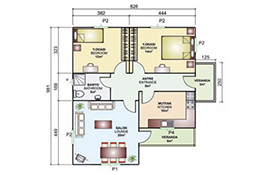 77m2 metrekare prefabrik ev